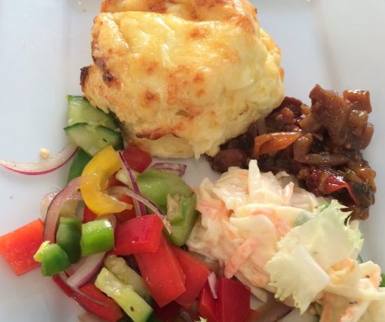 Twice baked cheese souffle at Cafe Mosaic, Cirencester