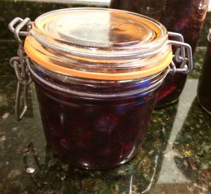 Place the sloes in the container, top up with gin and wait!