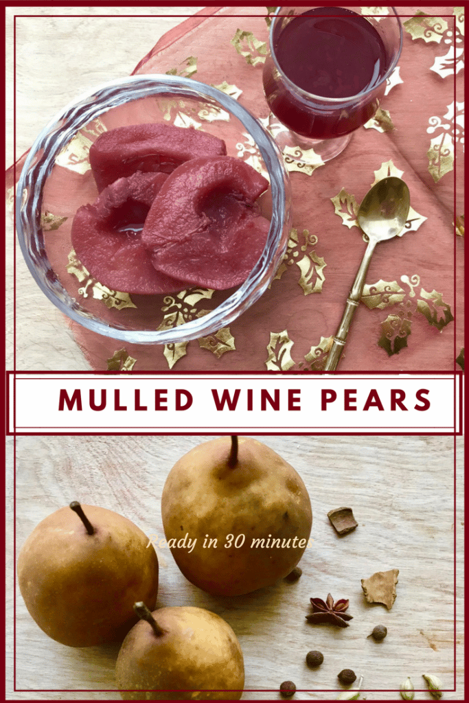 Create a spicy winter dish - mulled wine pears