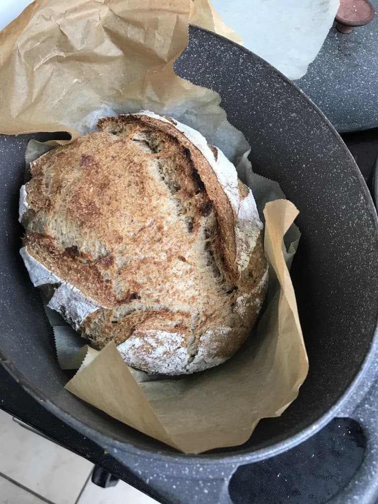 Bread Baked in Cast Iron Pan