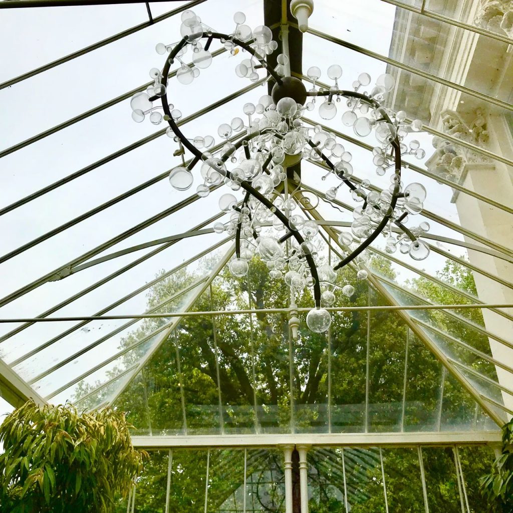 The glass sculpture in the Conservatory