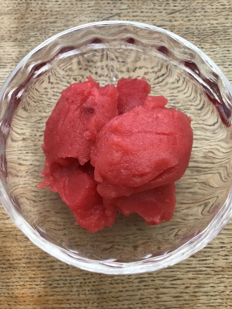 Raspberry sorbet with cider