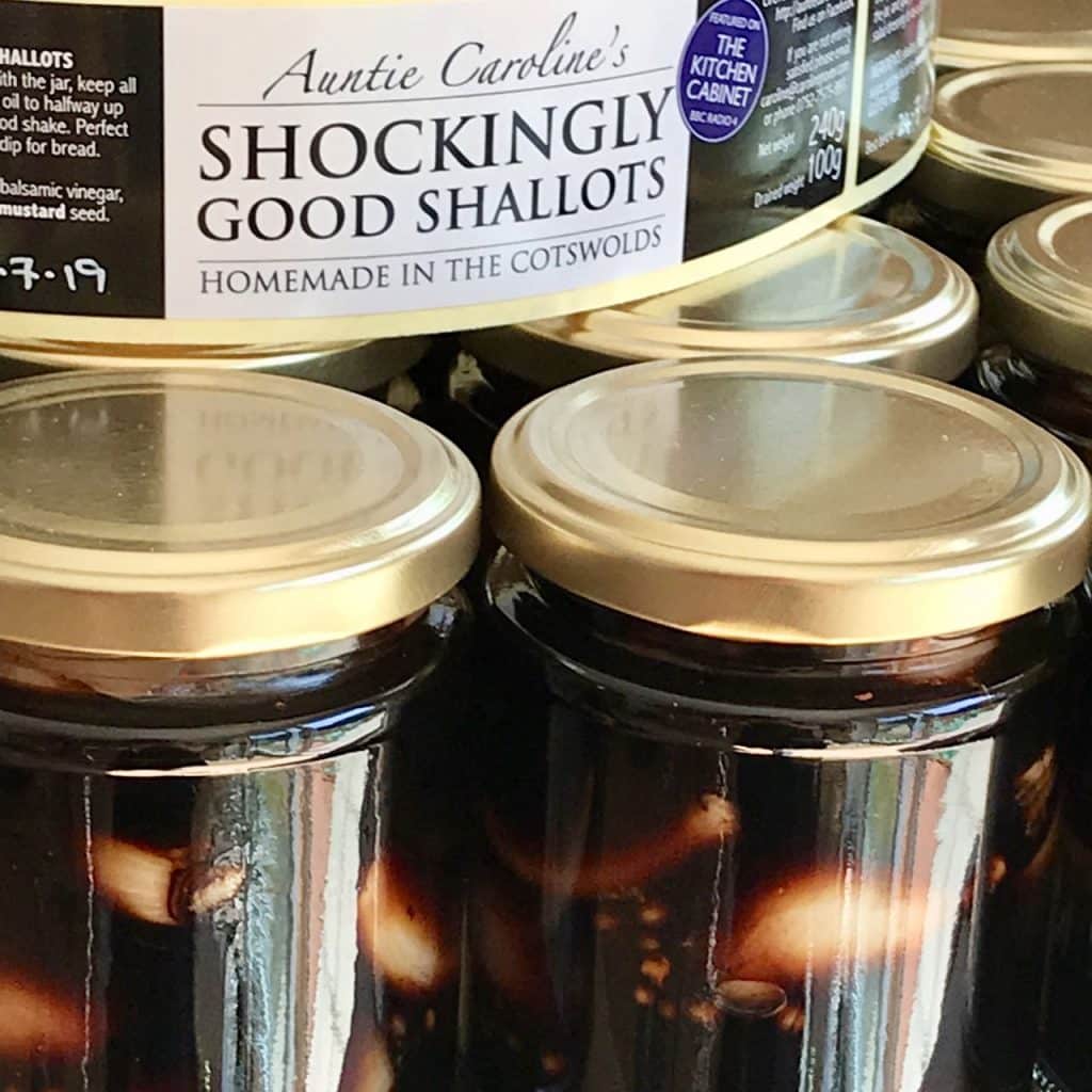 One of her popular pickles Shockingly Good Shallots